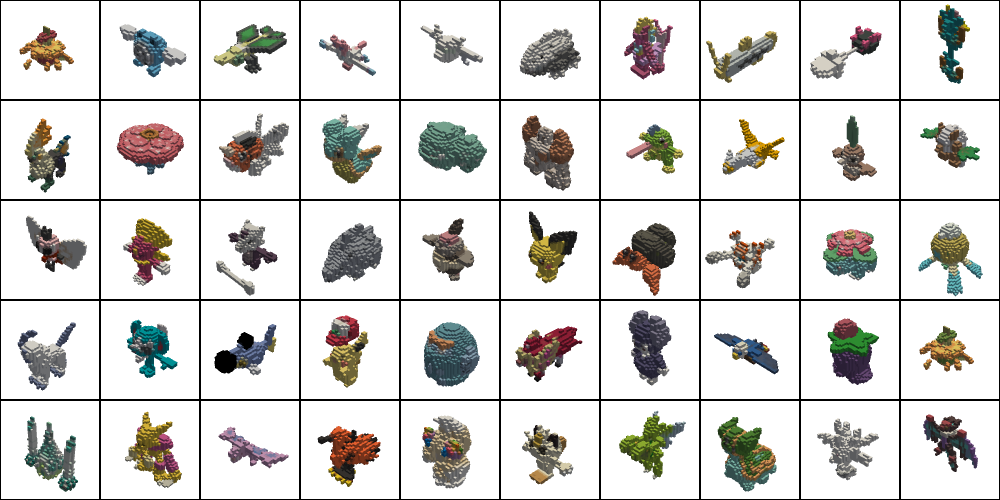 Pokemon voxel dataset 32x32x32